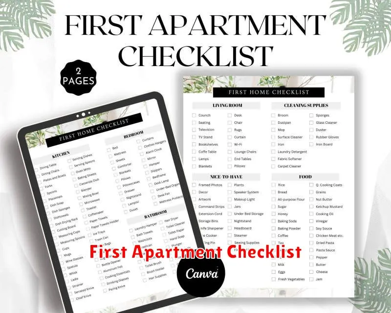 First Apartment Checklist